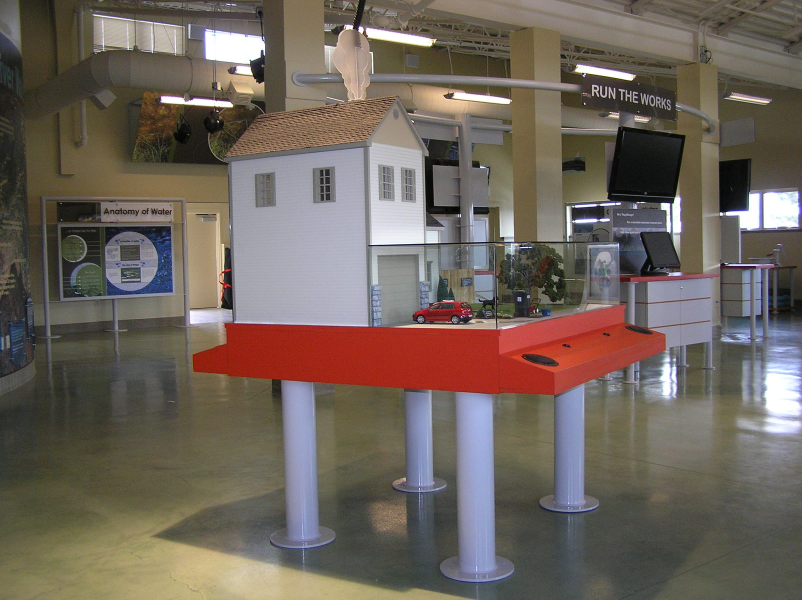 The model house has two ends with more sounds and features. 