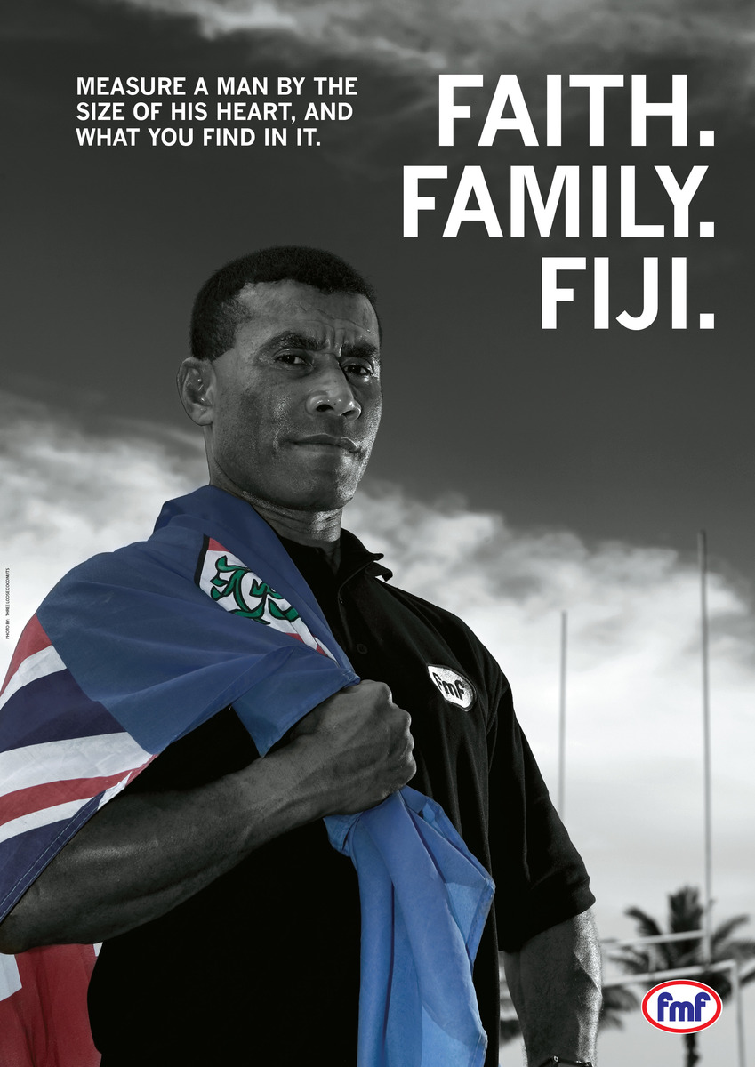 Photography & Poster we designed for FMF, featuring Waisale Serevi, the King of 7's