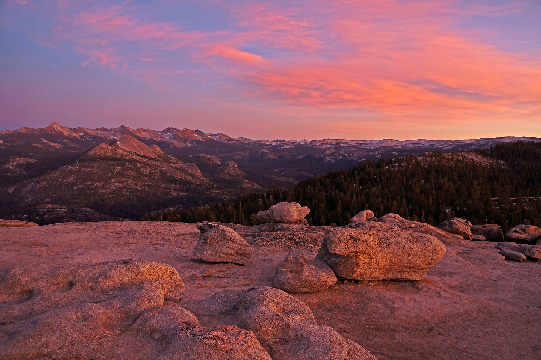 winter sunset over Sentinel Dome, Yosemite