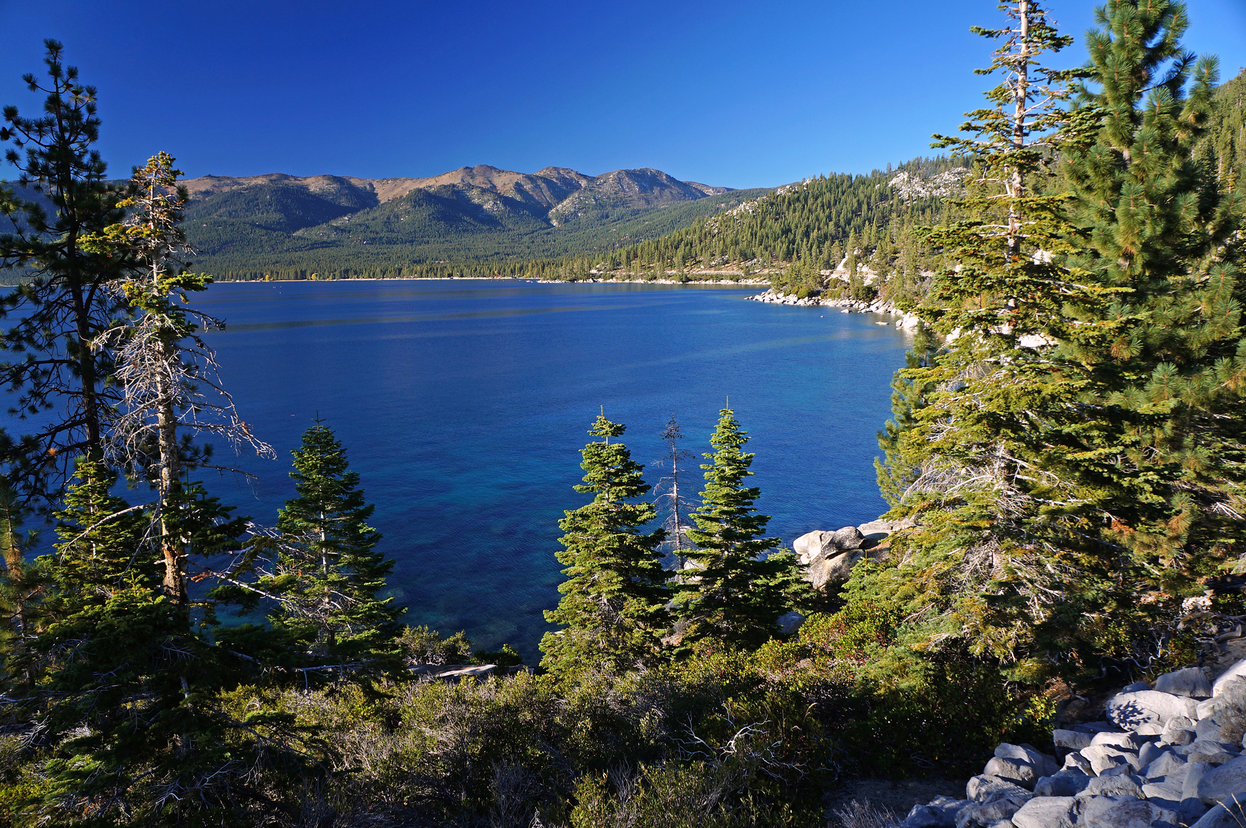overlooking Lake Tahoe from the east shoreline
